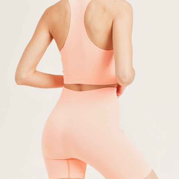 Simply Peach TBack biker set. The color in the picture in lighter than in person - Picture 2 of 3